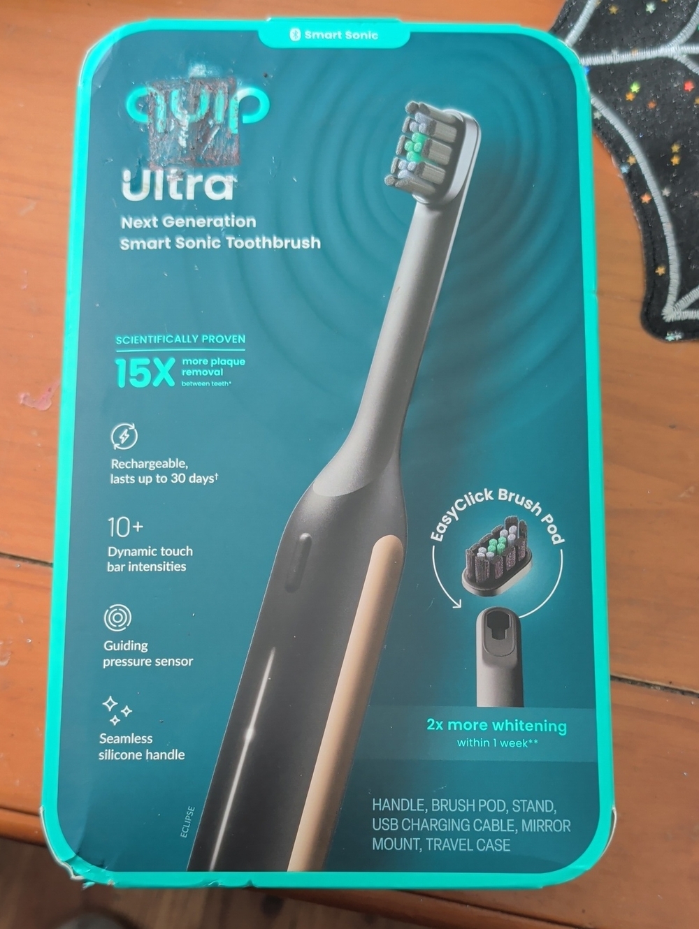 Quip Ultra Smart Sonic Toothbrush - Black with Beige Accent